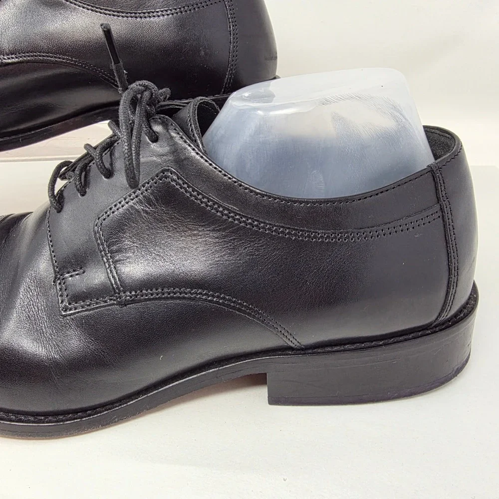J. Murphy Johnston & Murphy Dress Shoes Men 11 WIDE Cap Toe Black Leather Oxford